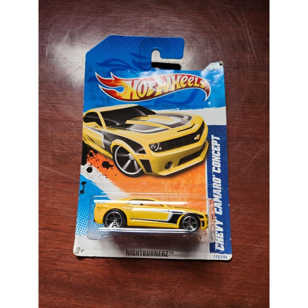 Hot Wheels Chevy Camaro Concept Yellow Nightburnerz Die-Cast Car 1:64 Scale